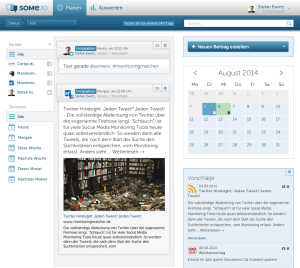 some.io - Grundaufbau (Ansicht Planen inkl. Kalender)