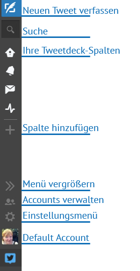 21 Tweetdeck Tipps: Navigationsmenü