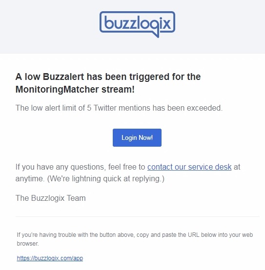 Google Alerts Alternativen: Buzzlogix E-Mail-Alert